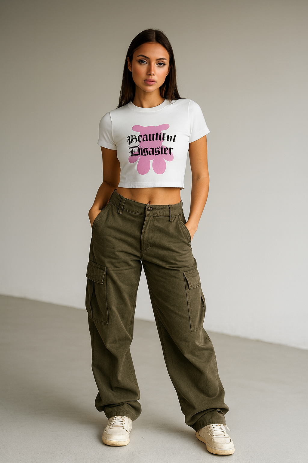 Beautiful disaster crop top