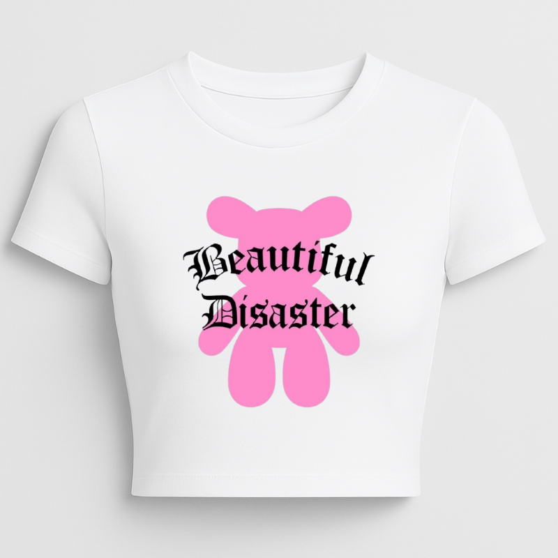 Beautiful disaster crop top