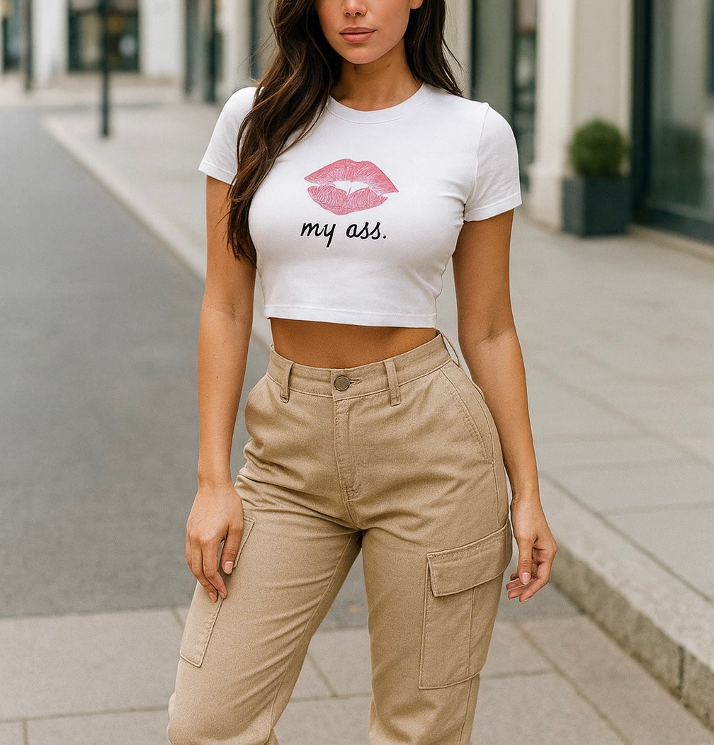 Kiss my.... Graphic crop top