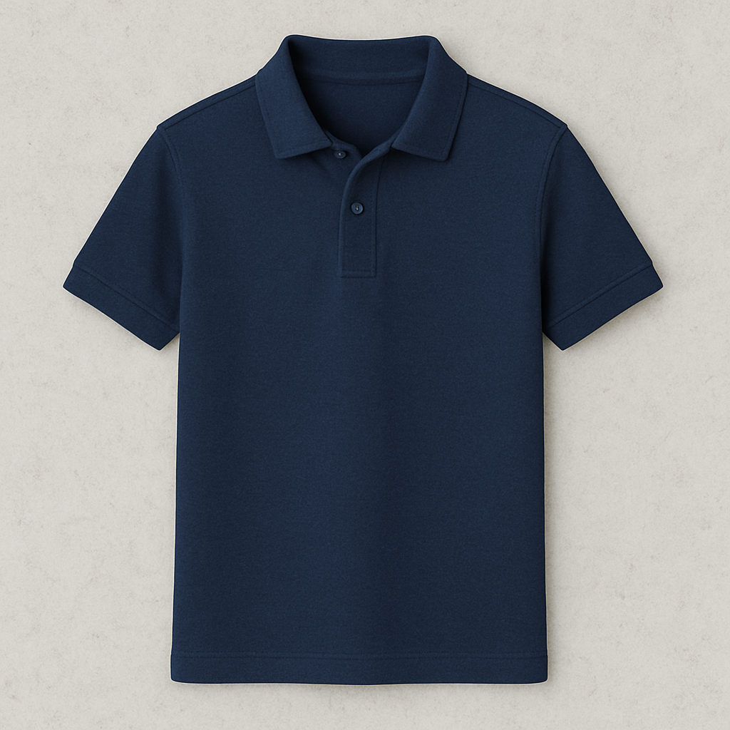 Plain Navy blue polo T-shirt