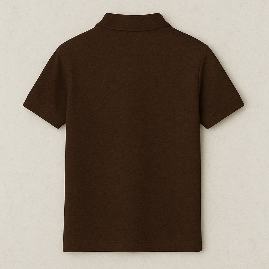 Plain dark brown polo T-shirt