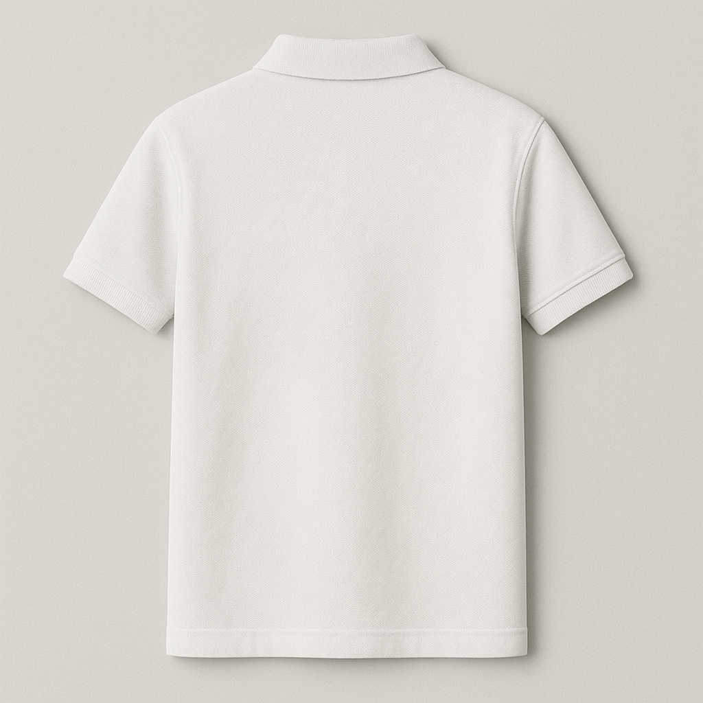 Plain white polo T-shirt