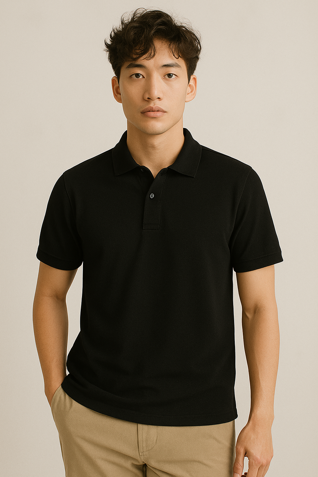 Plain Black brown polo T-shirt