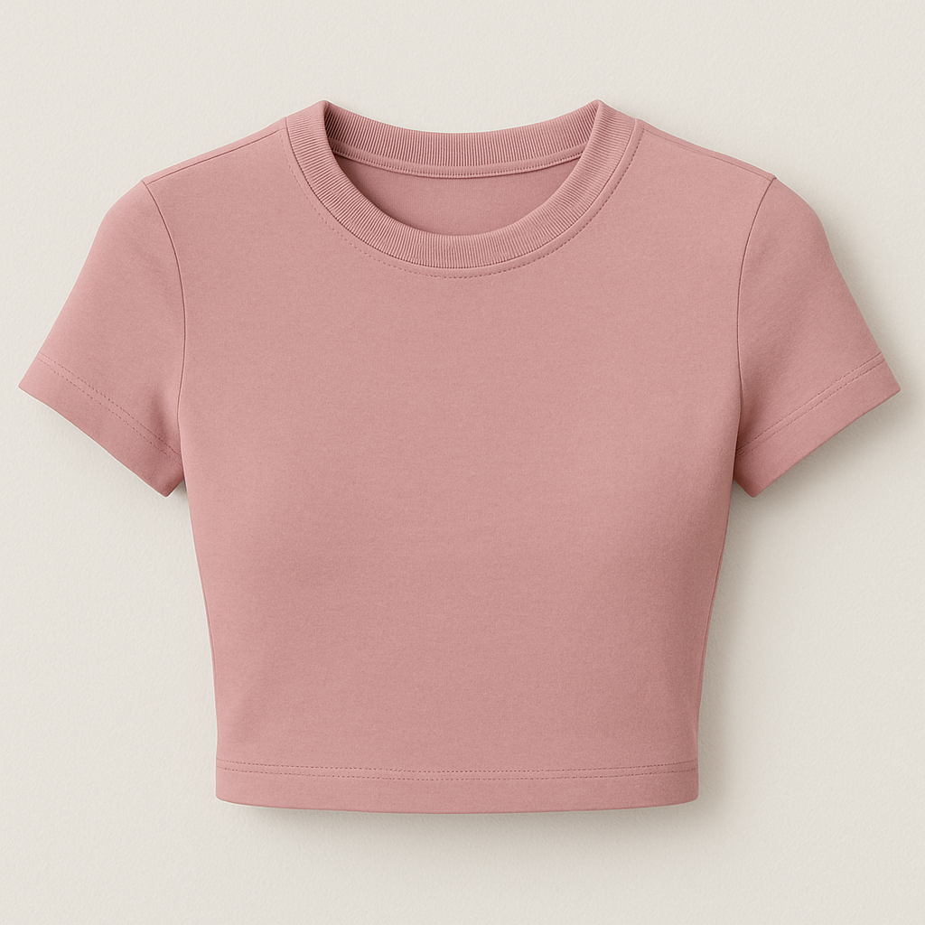 Plain Light Pink crop top