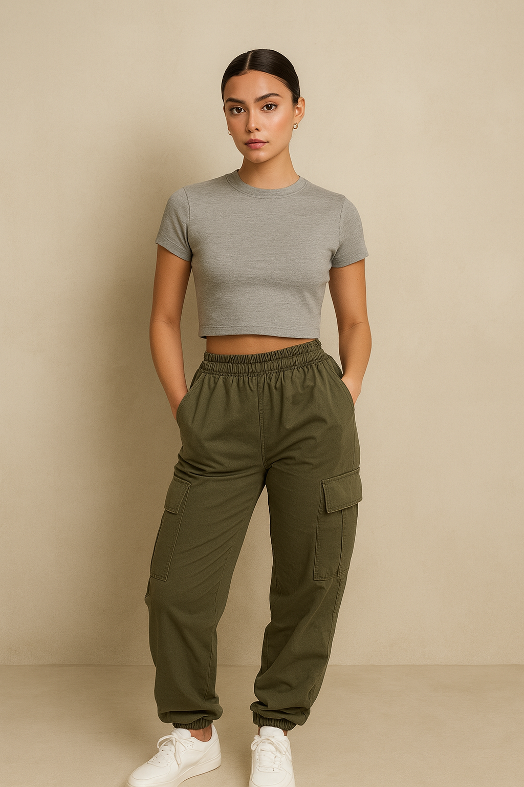 Plain Grey crop top