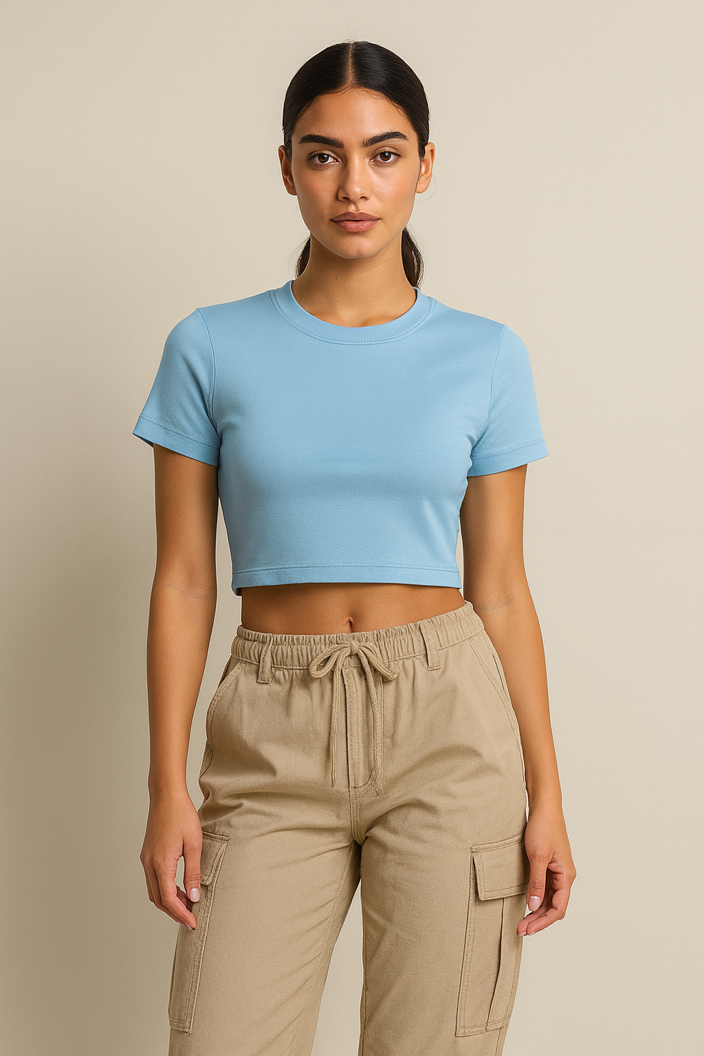 Plain Light Blue crop top