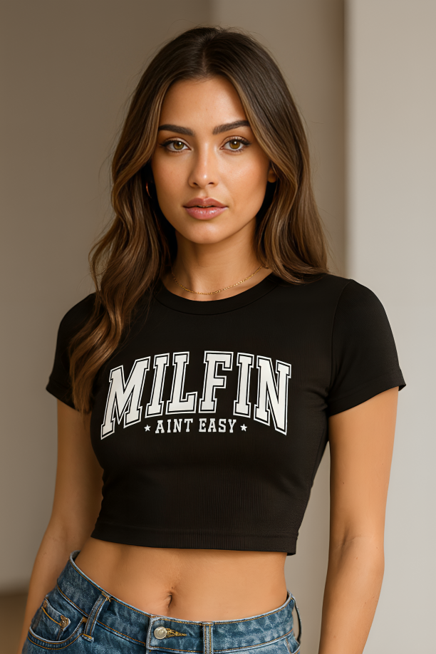 Milfin Type Graphic crop top