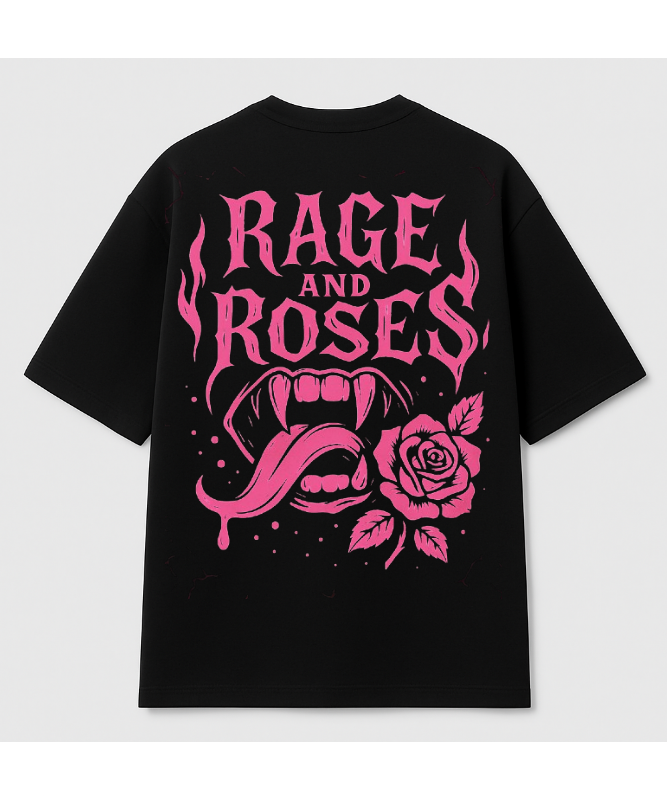 Rage and Roses Oversized graphic tee