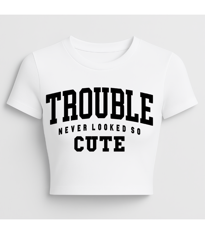 Trouble Graphic crop top
