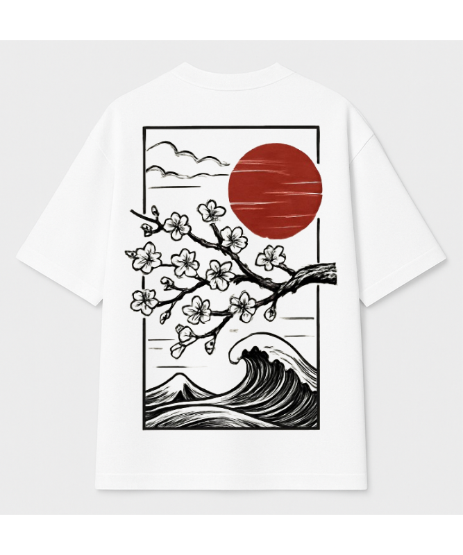 Sakura surf Oversized graphic tee