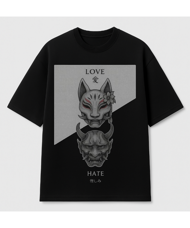 Love/Hate Oversized graphic tee