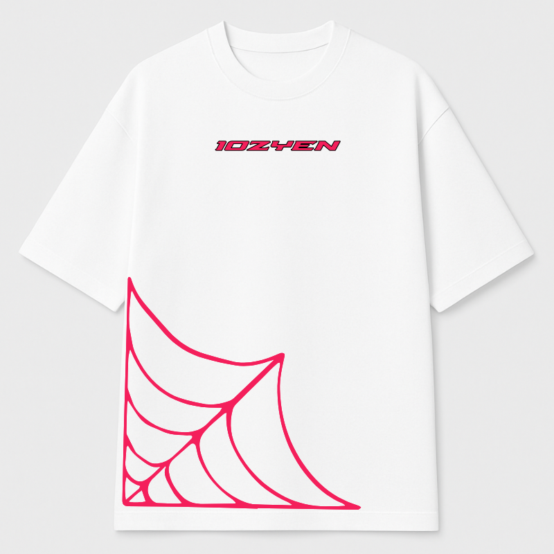 Web over Oversized graphic tee