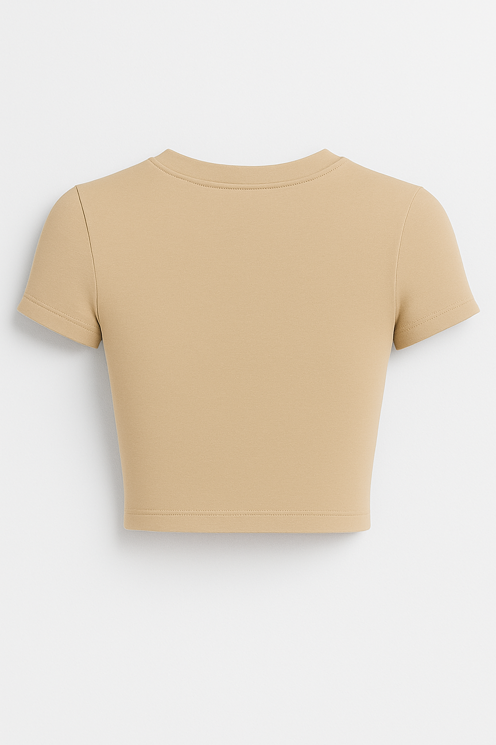 Plain beige crop top