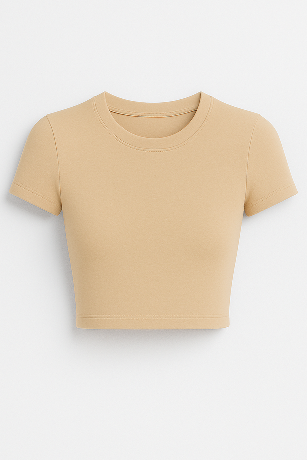 Plain beige crop top